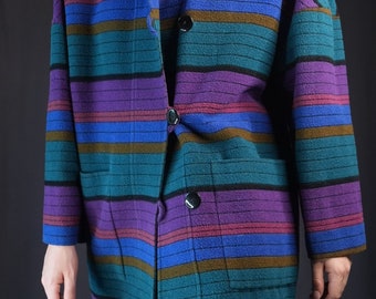 MISSONI Donna Vintage Colorful Wool Overcoat