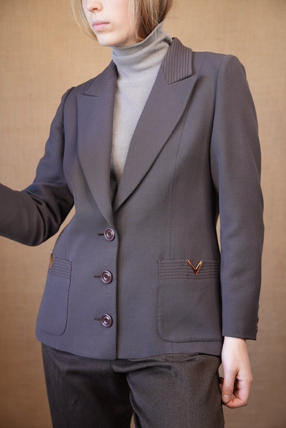 90s Valentino Blazer Miss V Vintage Taupe Brown 90s - Etsy UK