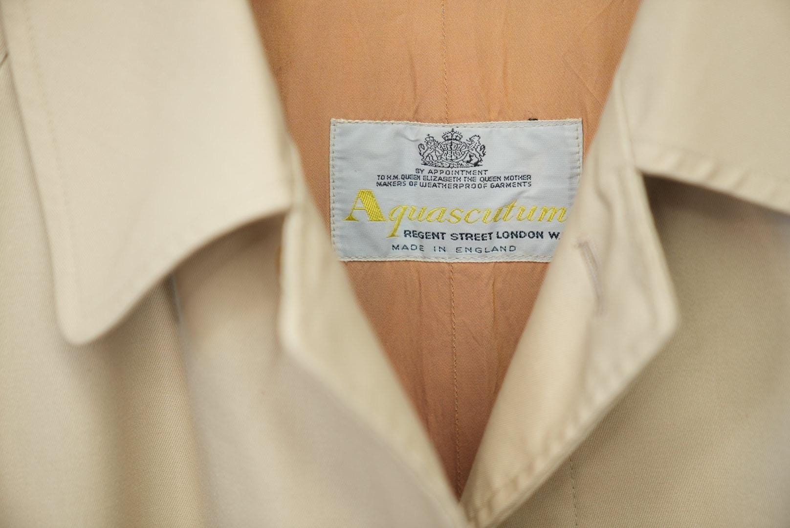 ジャケット・アウター 80's Aquascutum Aqua5 BALMACHAN COAT 38 Classic Aquascutum Aqua 5 Trench Coat | Single Breasted