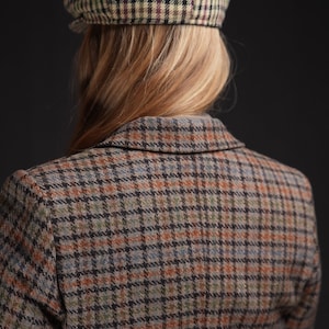 Checkered Vintage Hat Wool Beret image 4