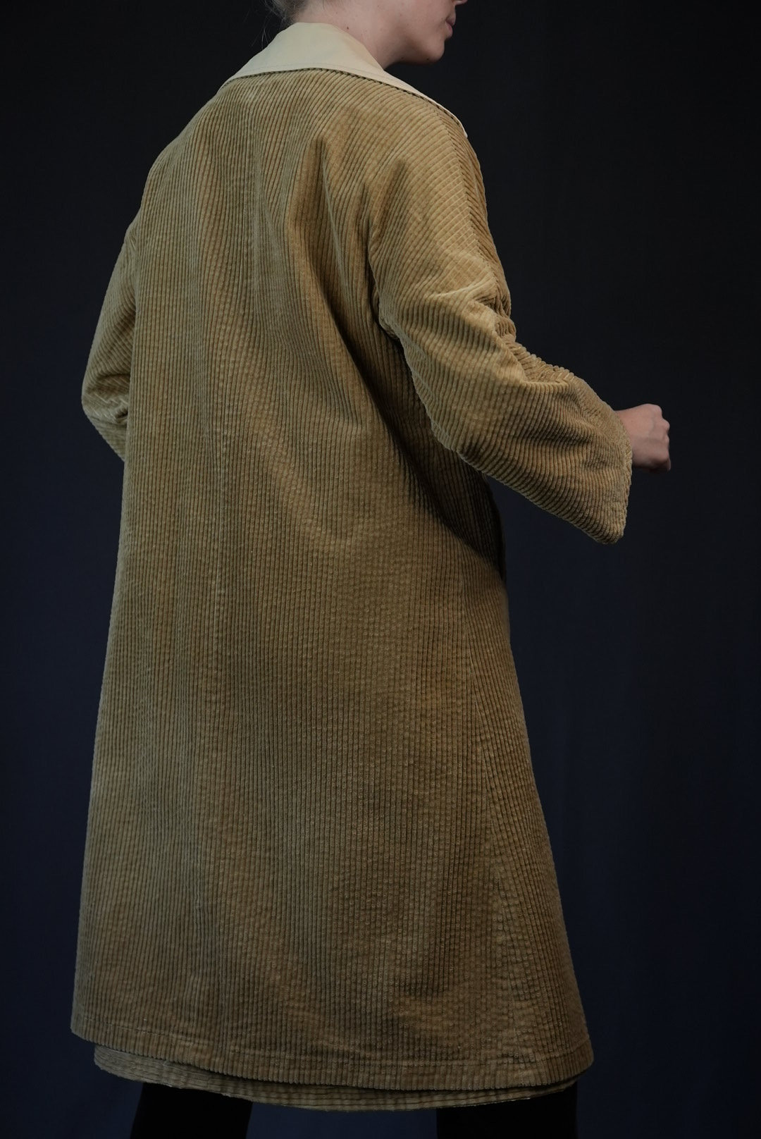 【vintage】Corduroy bi-color coat Betusline Men's Long Sleeve Color Block Corduroy Jacket with