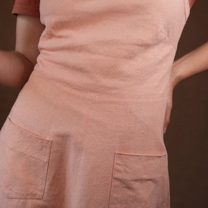 Soft peach linen dress vintage / made in France 60s image 7