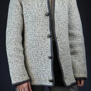 Cozy Knitted Wool Cardigan Traditional Trachten Jacket Austrian Vintage Made in Austria 100% Wool image 5