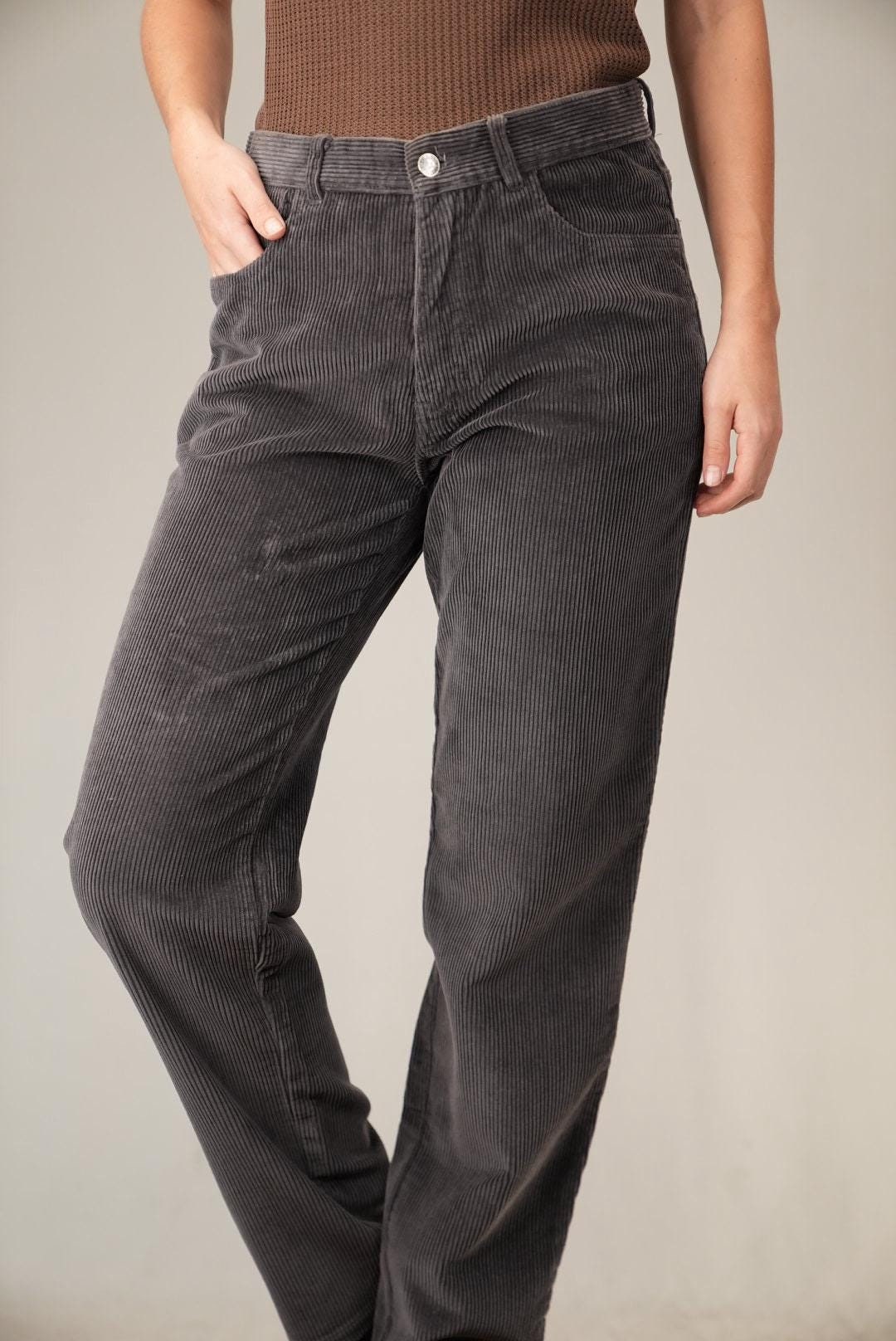 90'S LE TIGRE corduroy pants, men's size 36, vintage unclear black type Vintage Second Hand