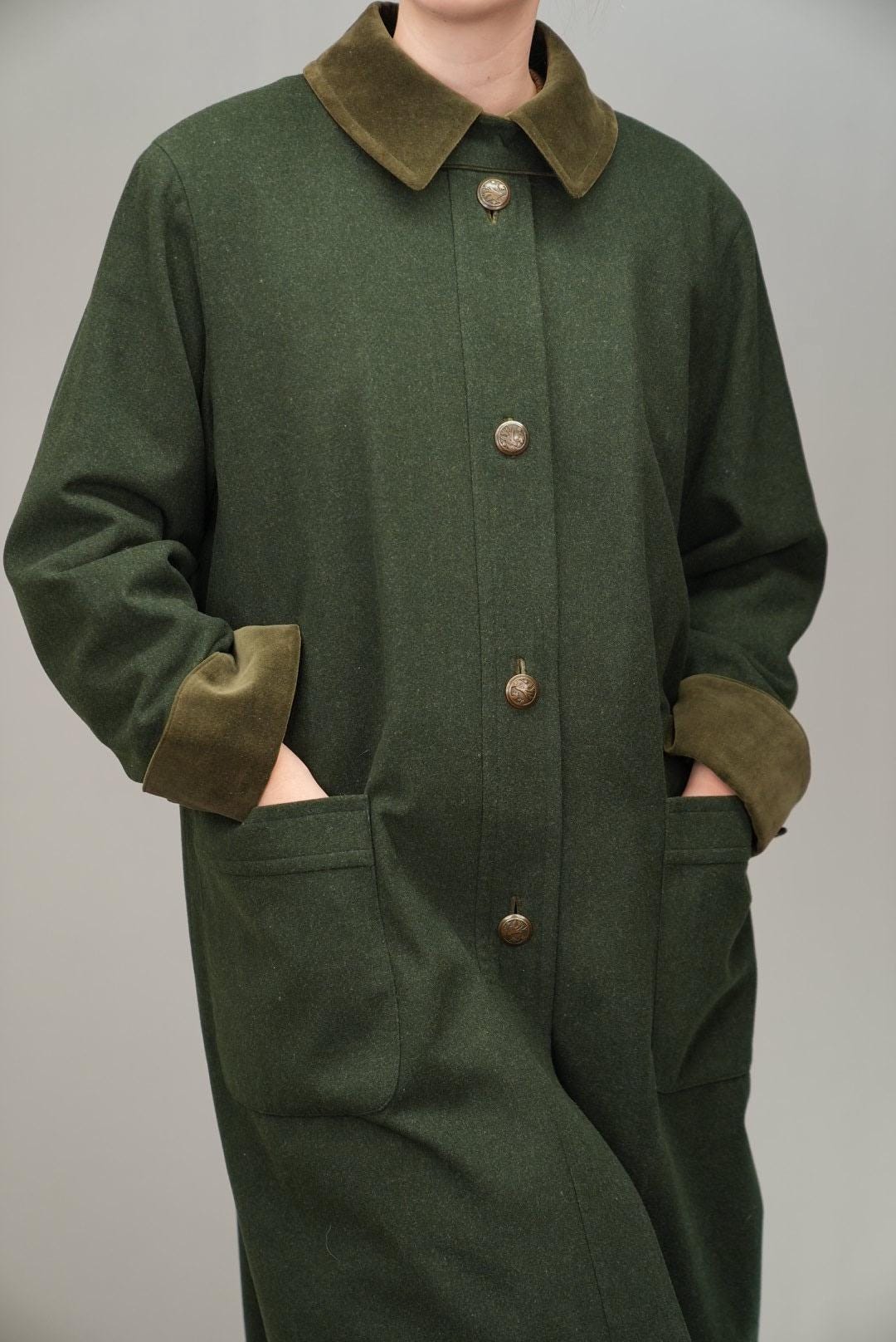 Mystical Vintage Loden Coat in Forest Green | Pure Wool