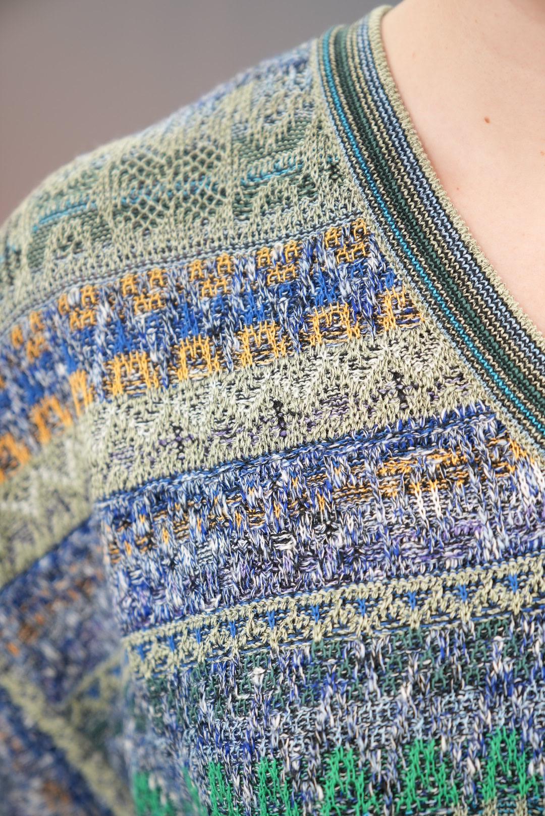 Italian Vintage Knit-sweater With Intricate Pattern by College