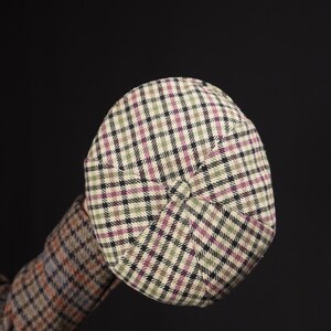 Checkered Vintage Hat Wool Beret image 6