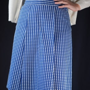 1950s Vintage Skirt in Blue with Flower Pattern Handmade image 4