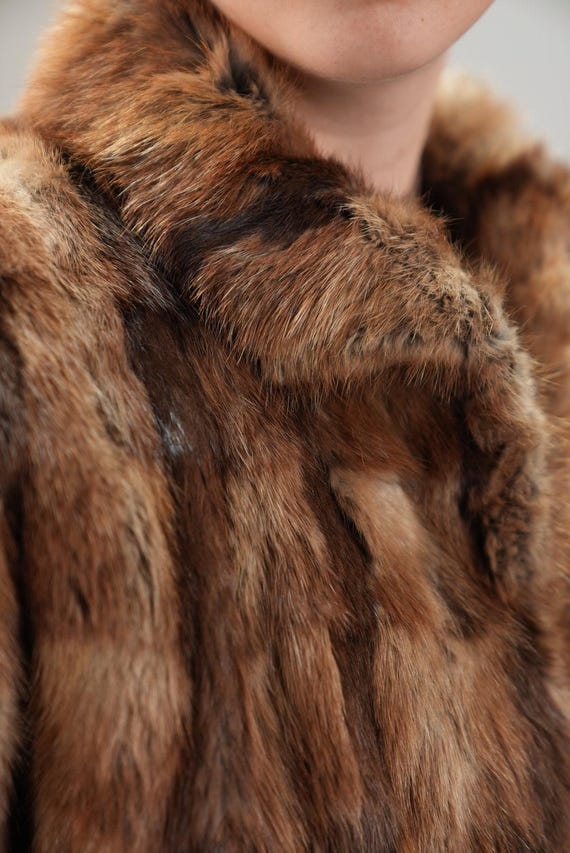 Wild Rabbit Fur Coat With Checkered Pattern | Vintage | Women's