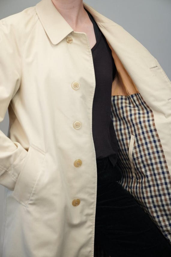 ジャケット・アウター 80s Aquascutum Single Trench Coat Classic Aquascutum Aqua 5 Trench Coat | Single Breasted