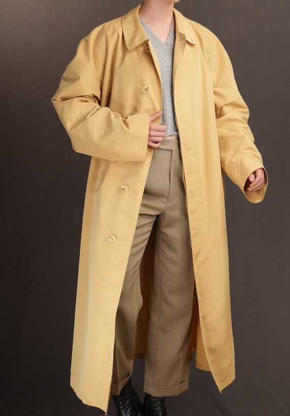 Aquascutum Vintage Trench-Coat From Impermeable Cotton | Men's Size XL | Made in England