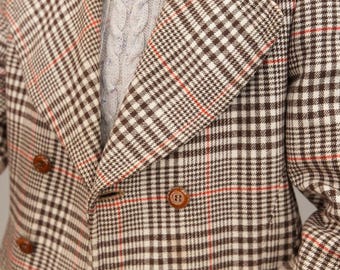 Abrigo clásico de lana a cuadros Glen de los años 60 / Vintage / Tallas S-M para mujer / XS para hombre / Unisex / Estilo Mod-Coat vintage, década de 1960
