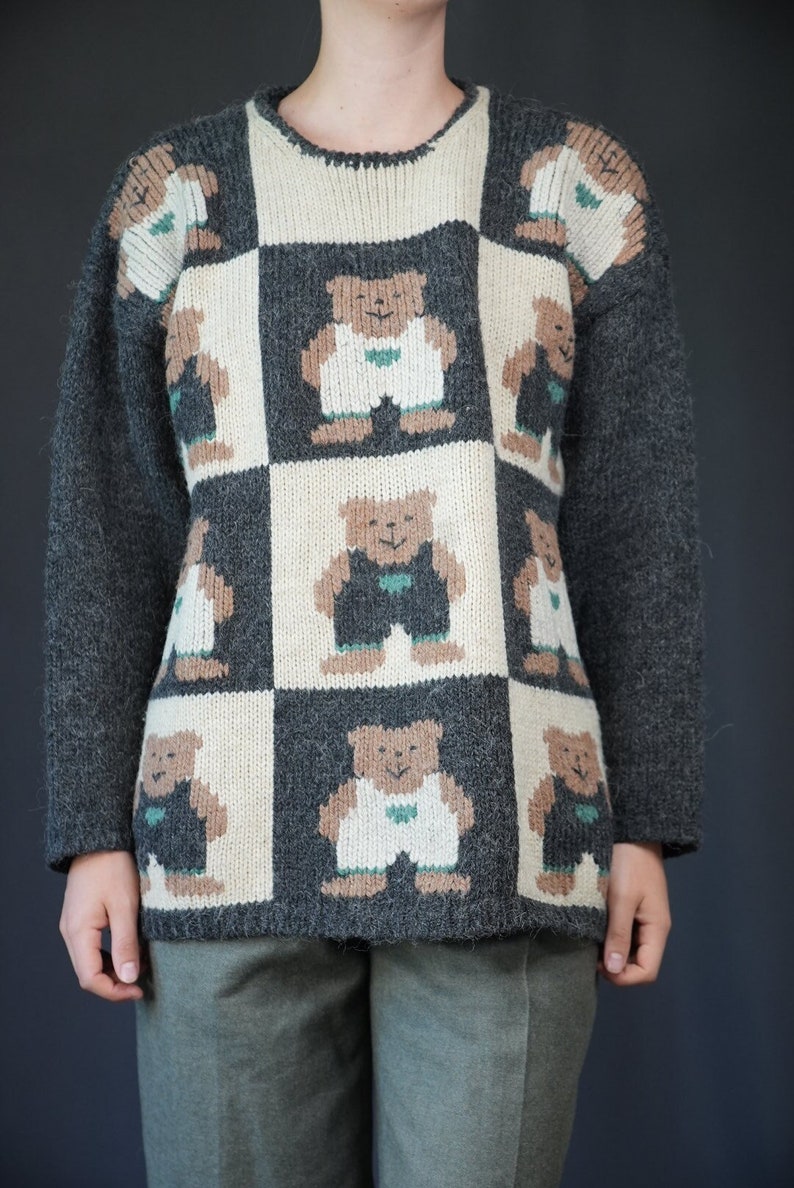 Teddy Bear Vintage Wool Sweater image 1