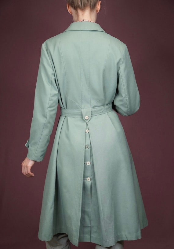 Mint Green Vintage Trench-Coat 1970s | Made in Fr… - image 5