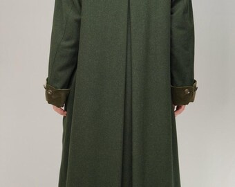 Mystical Vintage Loden Coat in Forest Green | Pure Wool | Handmade