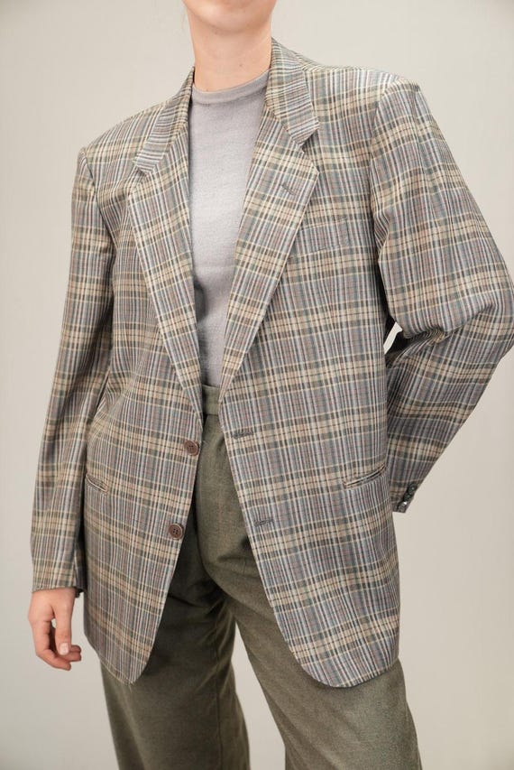 Italian Summer Wool Blazer by Sergio Valentino | Size 52 | Men's Vintage Blazer Jacket, Tailored in Italy