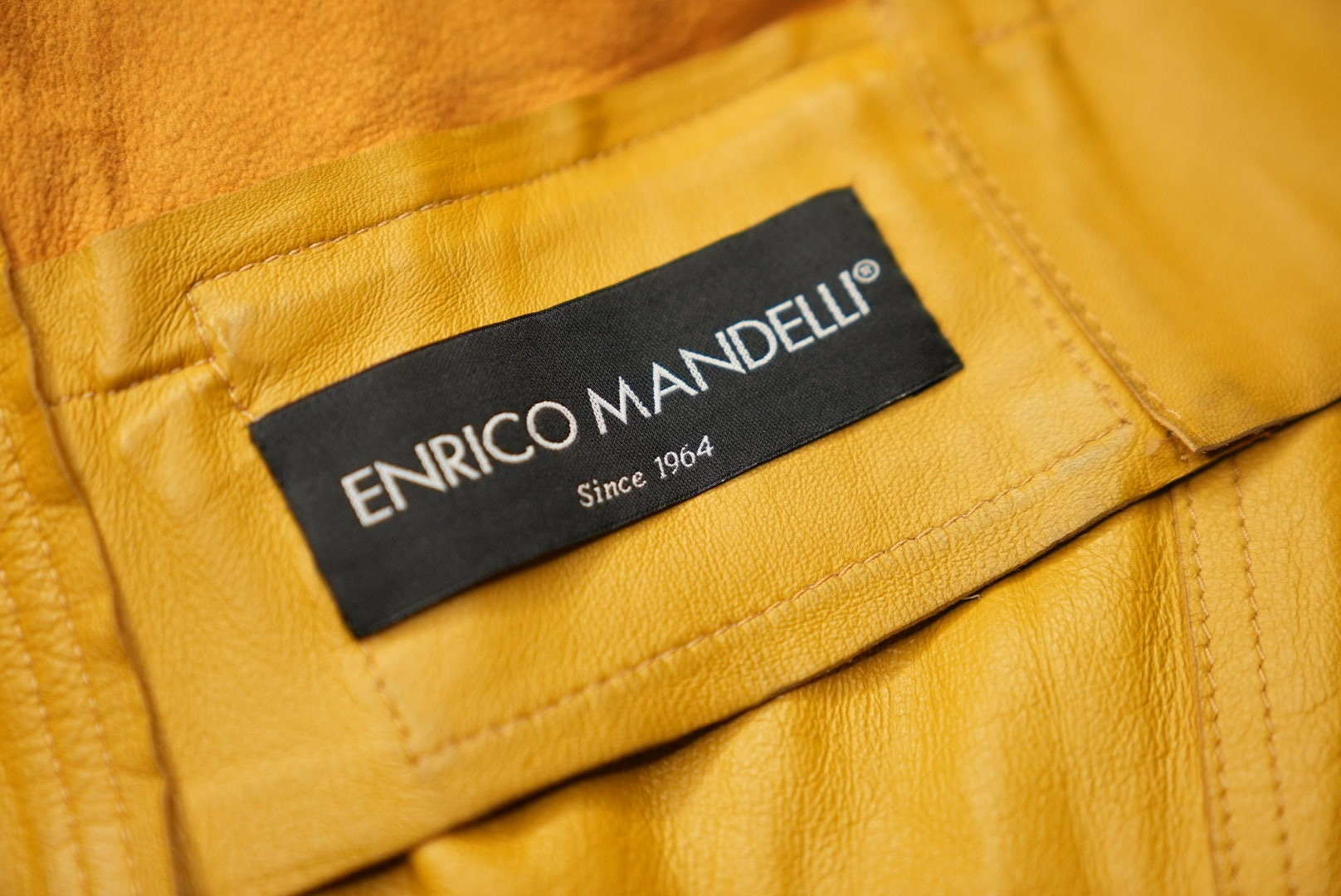 Enrico Mandelli Mustard Yellow Leather Jacket Vintage Made in Italy Etsy