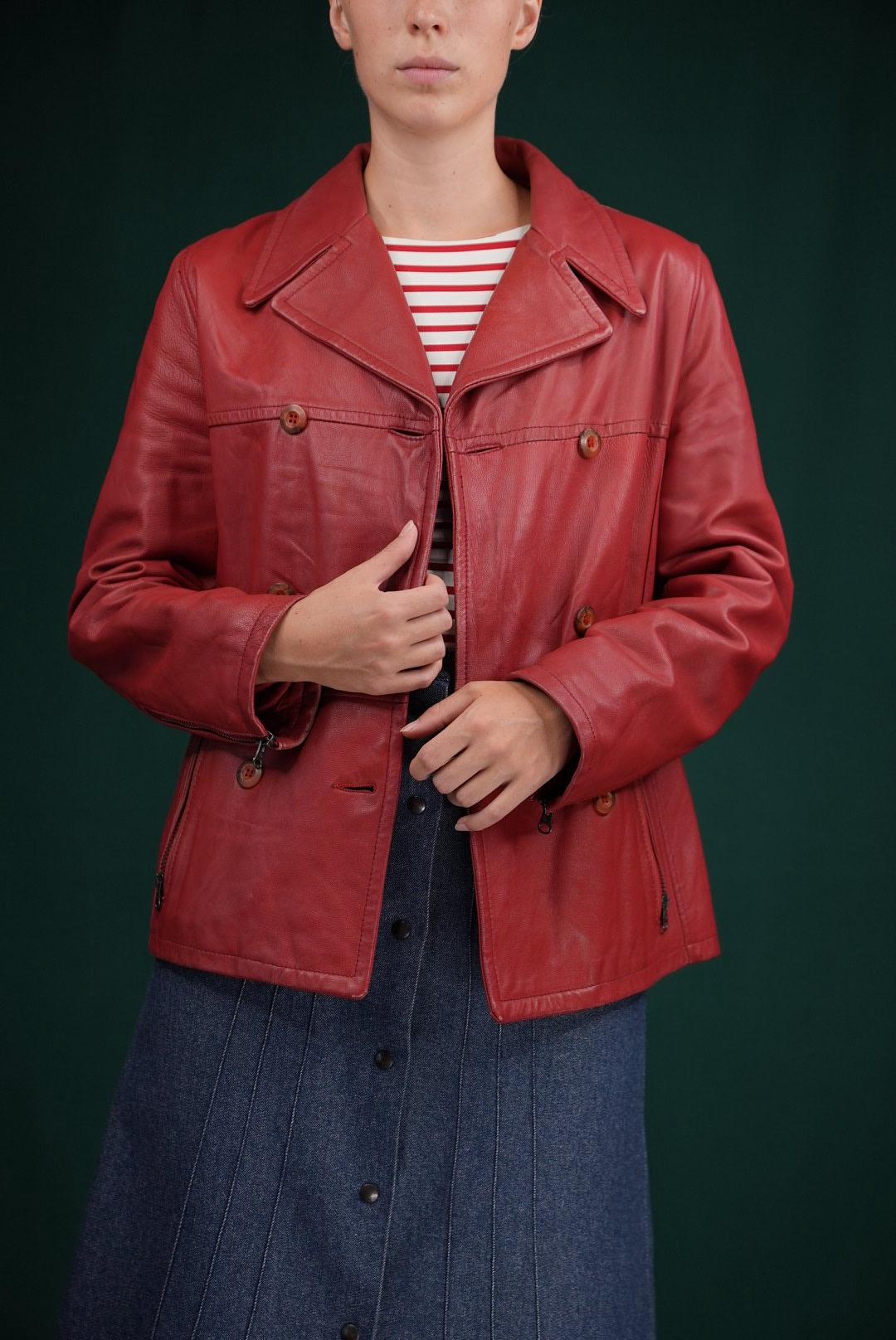 first avenue de base　レザーコート　ワインレッド　牛革　XL 74b315be0fa9ec28f16d85348808b6