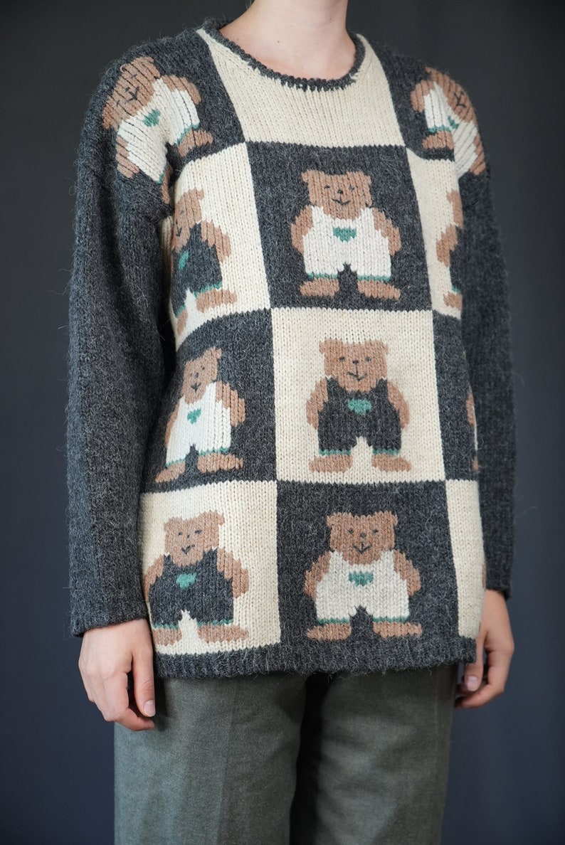 Teddy Bear Vintage Wool Sweater image 4