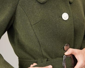Vintage 80s Trachten Julius Lang Original Alpen Loden Wool Blend Olive Green  Trench Full Length Coat Jacket Austria - Etsy