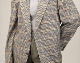 Refined Italian Plaid Blazer by Sergio Valentino | Size 52