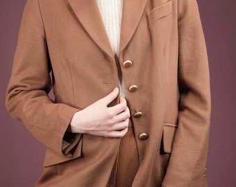 Vintage Blazer aus reinem Kaschmir in Camel | Damen Vintage Blazer