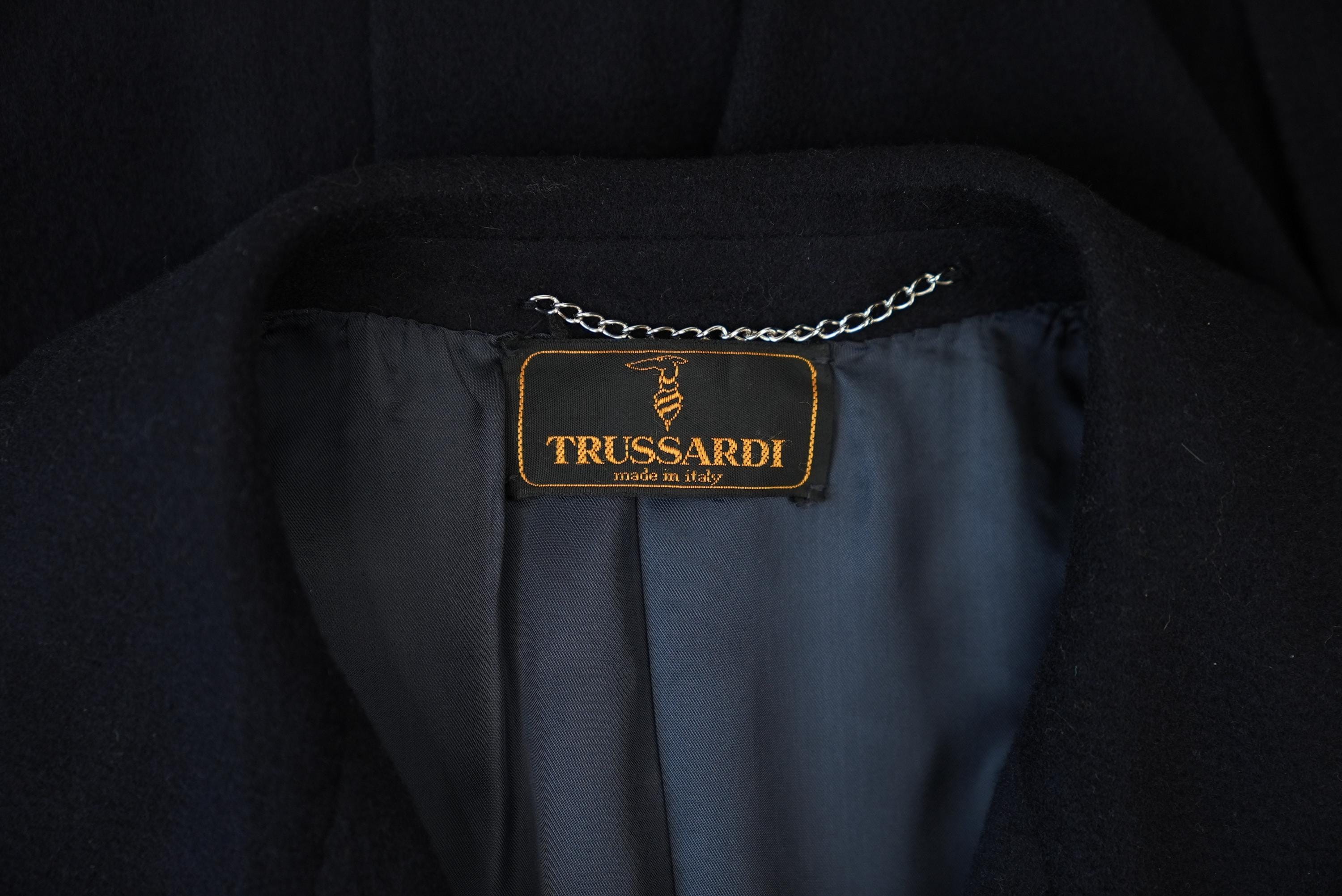 【Trussardi/トラサルディ】ネイビー ウールコート トラサルディ ヴィンテージウールコート（ネイビーブルー）｜柔らかな