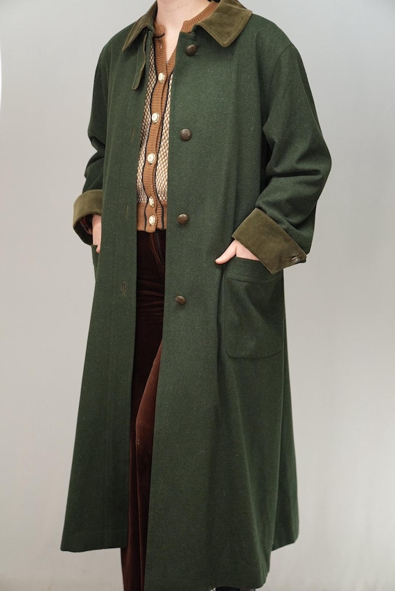 ジャケット・アウター BAVARIA LODEN\" wool long coat BAVARIA Loden WOOL JACKET Designer Winter BLUE German Women