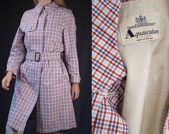 Rare Aquascutum Vintage Trench-coat with Checkered Pattern | Made in England