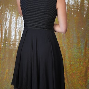 Luisa Spagnoli Beaded Silk Dress in Black with Flower Embroidery Pure Silk Made in Italy image 4