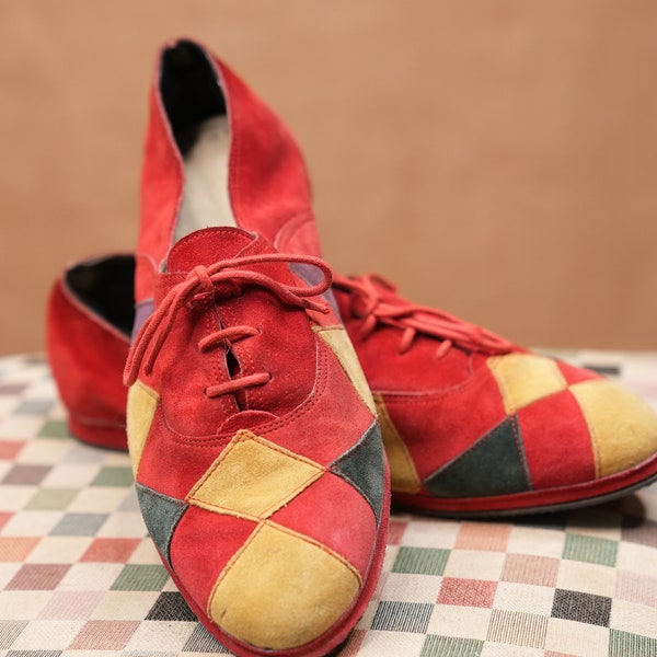 70s colorful leather flats / Made in Italy