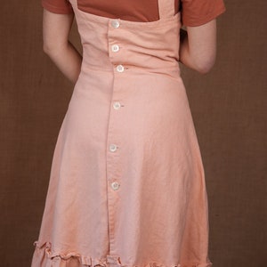 Soft peach linen dress vintage / made in France 60s image 4