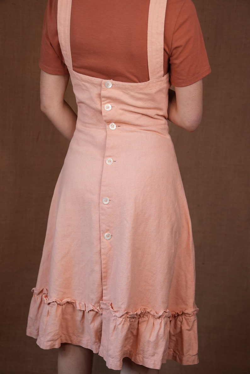 Soft peach linen dress vintage / made in France 60s image 4