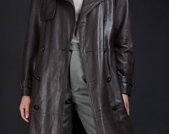 Jean Paul Gaultier Leather Trench-coat Dark Chocolate Brown Jean Paul Gaultier Leather Trench-coat Dark Chocolate Brown