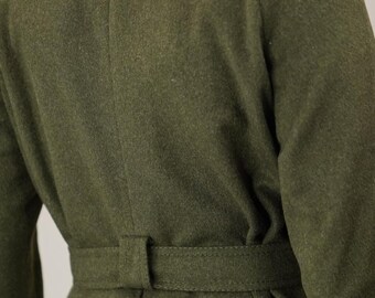 Moss Green German 70s Loden Coat | Vintage | Tailored