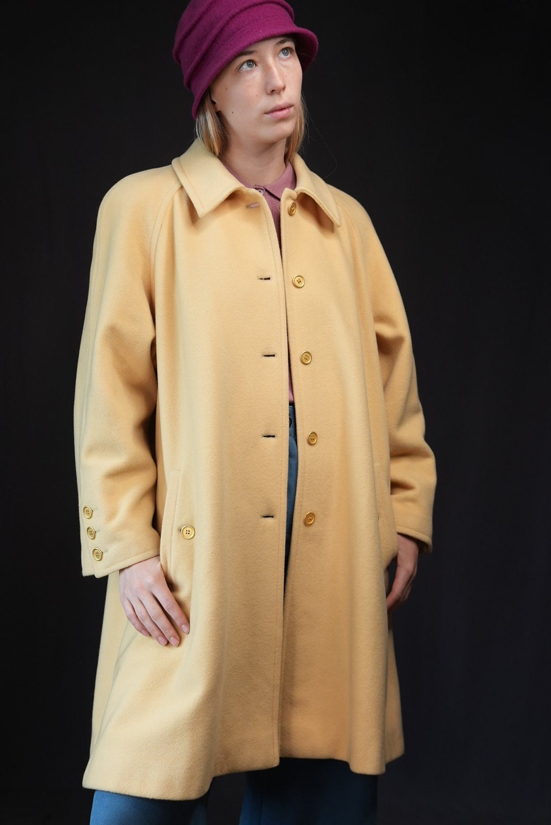 Luisa Spagnoli Light Yellow Vintage Wool Coat Made in Italy - Etsy