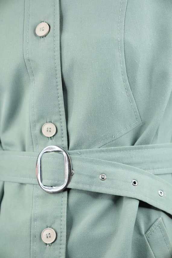 Mint Green Vintage Trench-Coat 1970s | Made in Fr… - image 6