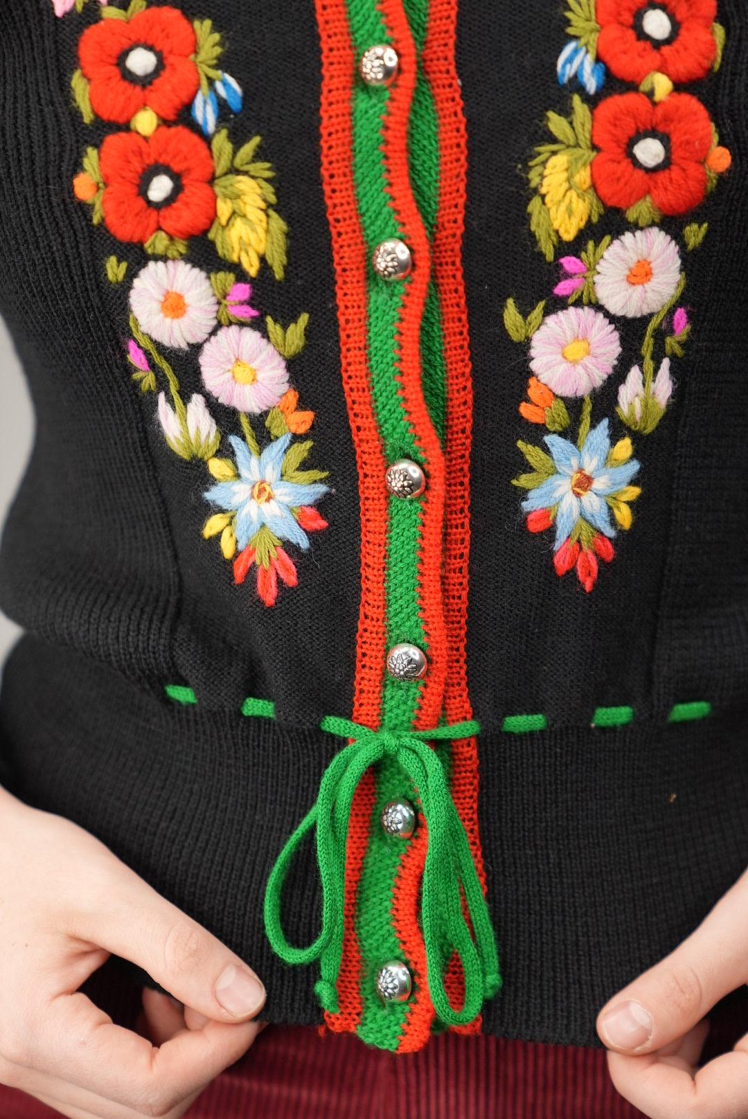 ジャケット・アウター Flower Embroidered Tyrolean Jacket Women Floral Print Embroidery Faux Soft Leather Jacket Coat