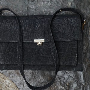 Vintage Leather Shoulder-bag structured black image 8