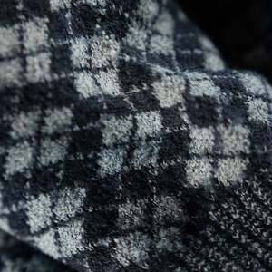 Checkered Vintage Wool Sweater black and white image 9