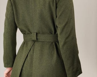 Moss Green German 70s Loden Coat | Vintage | Tailored