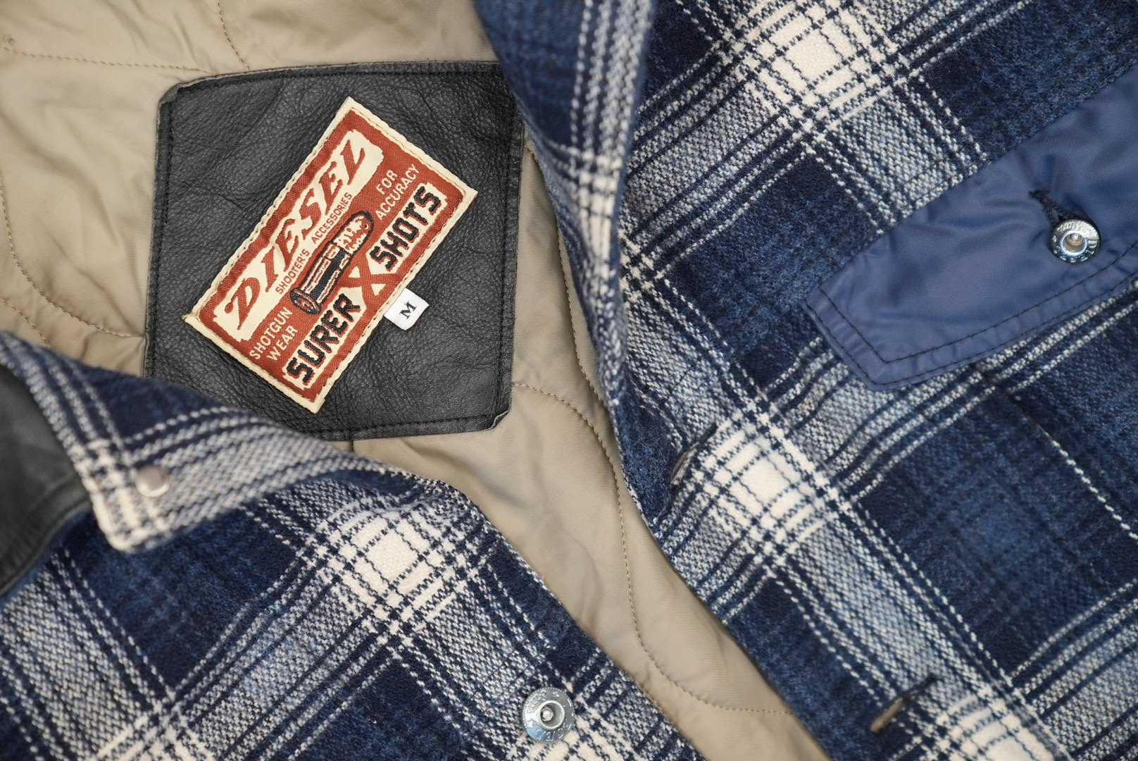 DIESEL 90s Bomber Jacket in Plaid Wool and Nylon | Diesel