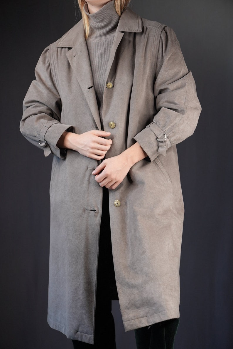 Micro Suede Coat with Alpaca Wool Lining Vintage, Made in West-Germany image 3