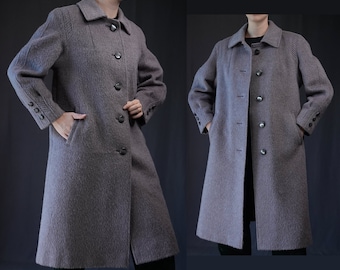 Llama Vintage Wool Coat lilac grey | Made in West Germany 1980s