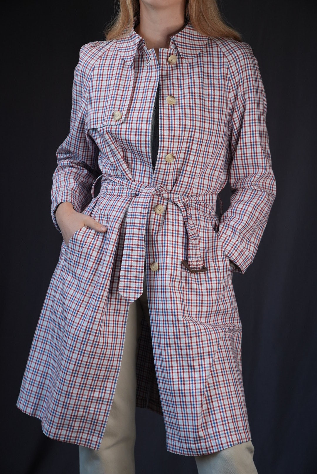 Rare Aquascutum Vintage Trench-coat With Checkered Pattern | Made in ...