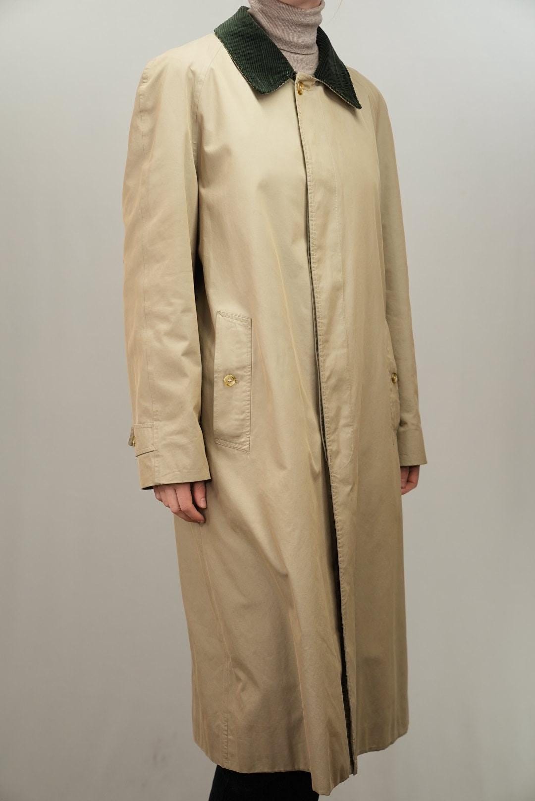 Burberrys 80s Trench-coat With Corduroy Collar and Classic