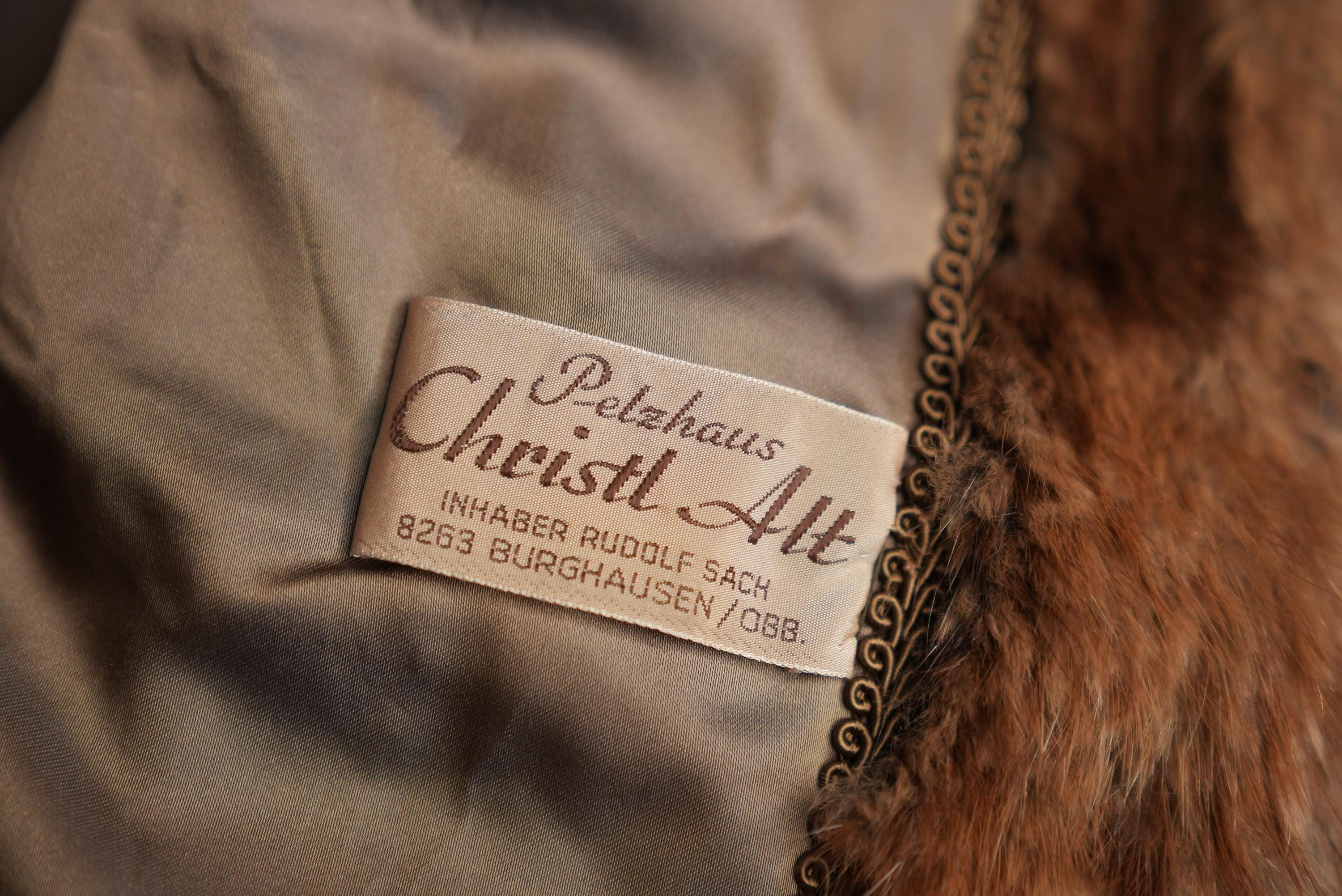 Wild Rabbit Fur Coat With Checkered Pattern | Vintage | Women