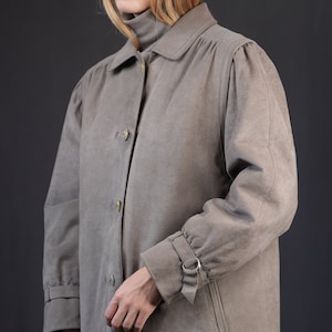 Micro Suede Coat with Alpaca Wool Lining Vintage, Made in West-Germany image 5