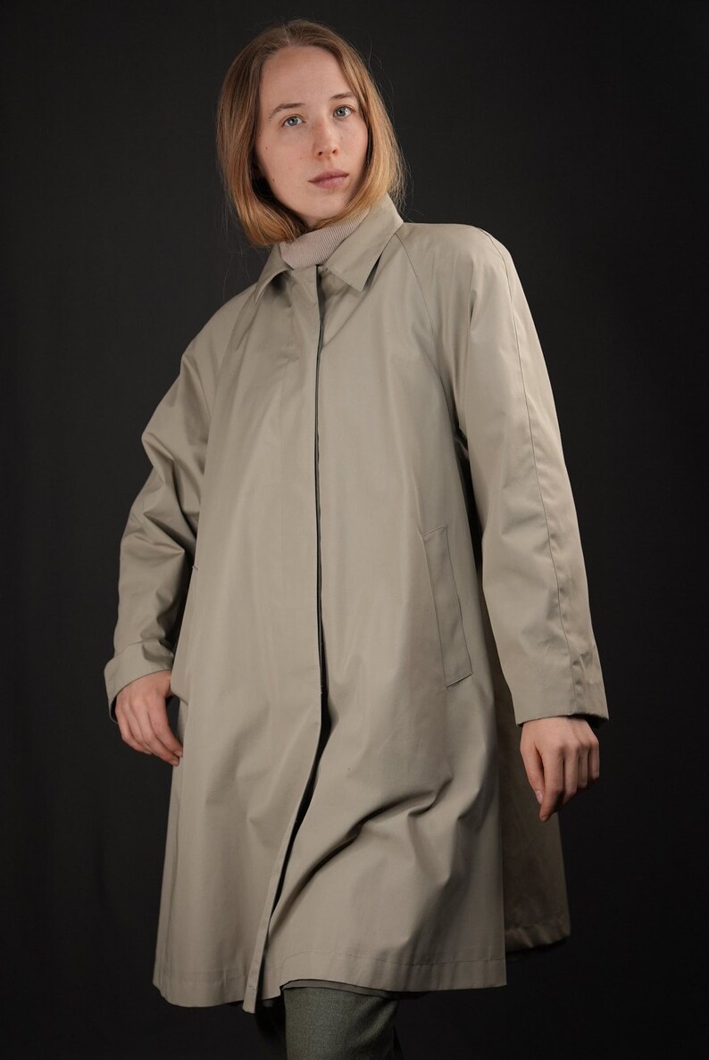 Vintage Color-blocking Trench Coat