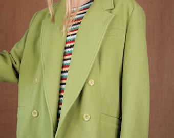 Short light green wool coat vintage